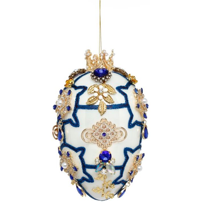 Faberge Jewel Egg Ornament Chino 7"