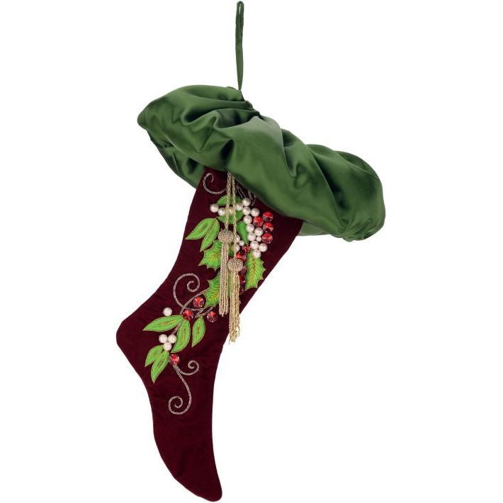 Mistletoe & Holly Stocking 24"