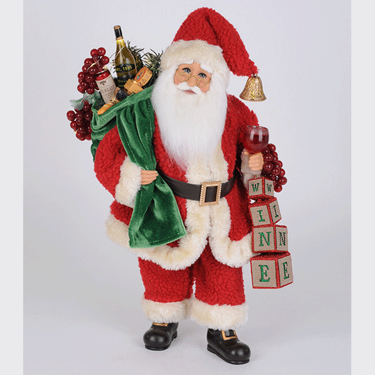 Ltd.Wine Blocks Santa 17"