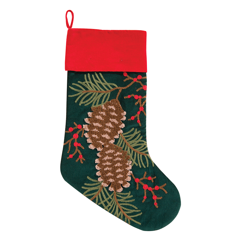 Pinecone Stocking 19"