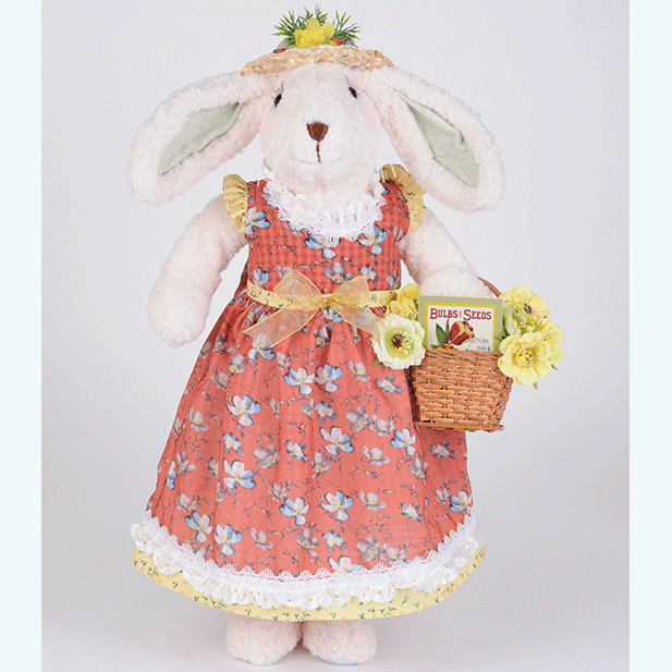 Flower Basket Bunny 21"